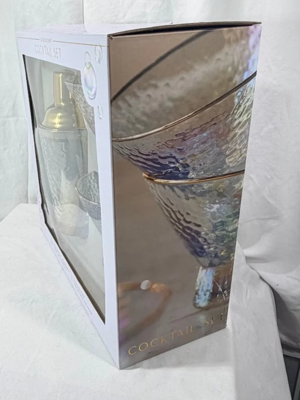 Iridescent Cocktail Set. Bar Tender Set. 3 Pieces. New In Box Never Opened